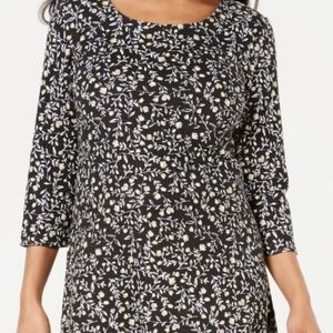 Karen Scott Plus Size Knee Length Floral Print Dress